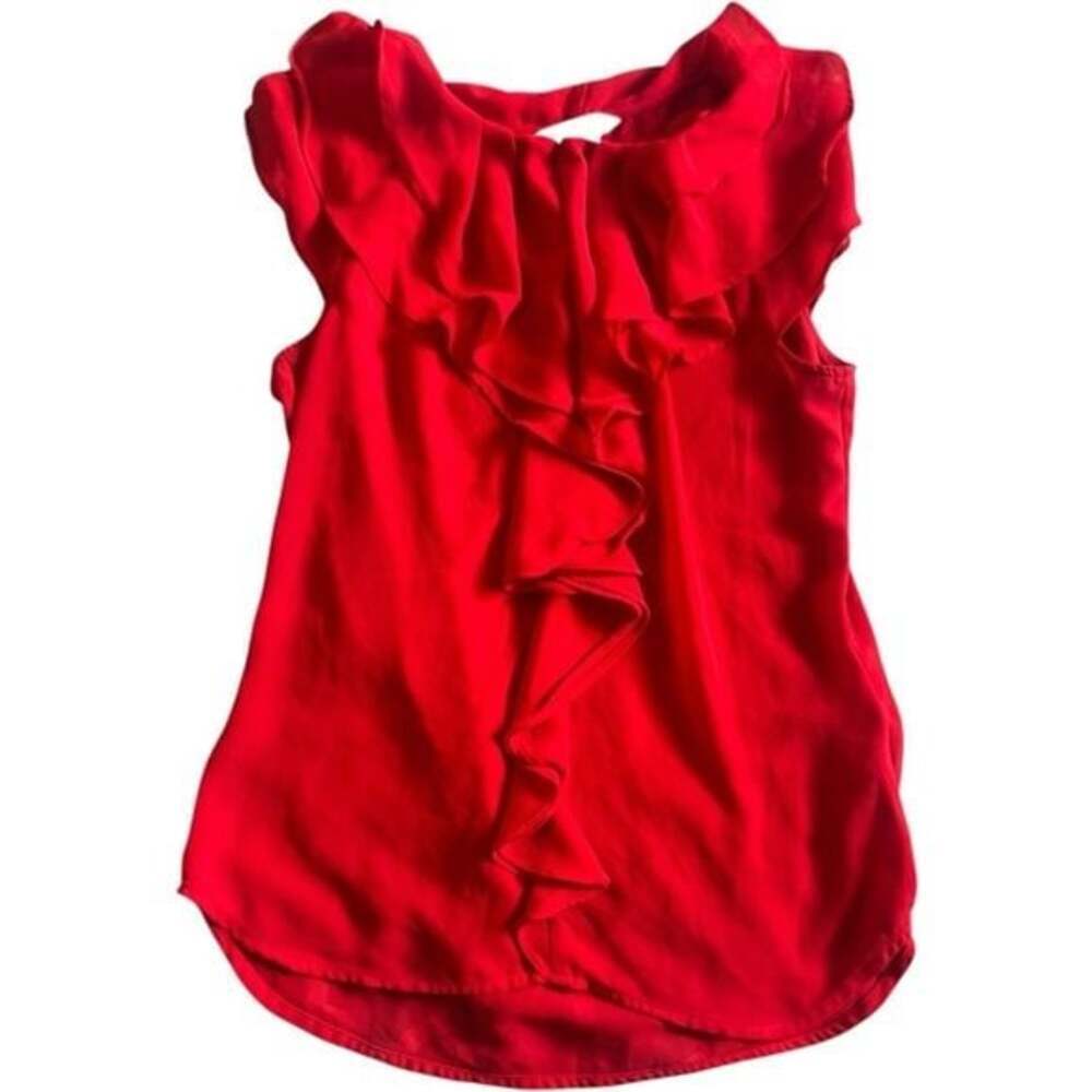 H&M Red Ruffled Blouse - Picture 2 of 8